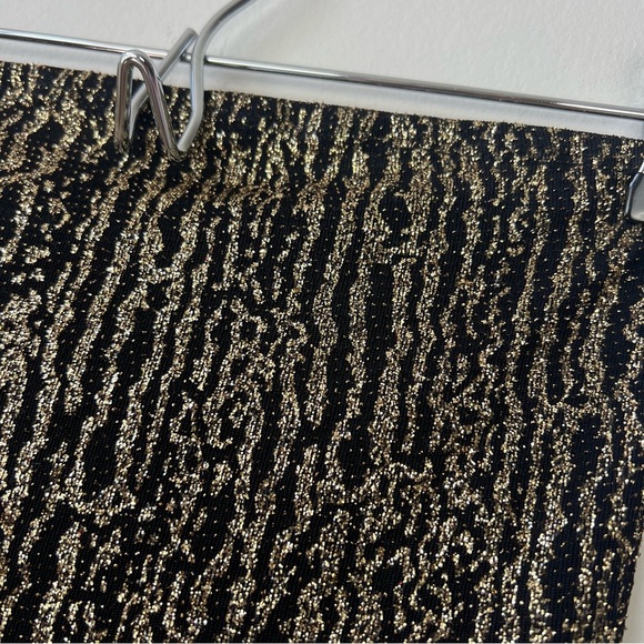 Vintage 90s Uptown USA Gold Sparkle Stretch Maxi Dress - Picture 3 of 8